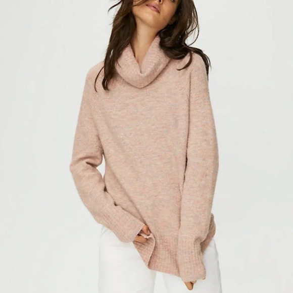 Aritzia The Group Babaton Plutarch Turtleneck Sweater Alpaca Pink Size XS - Picture 3 of 10